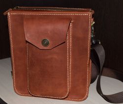 Leather Bag/Shoulder Bag/ Handmade/Crazy Horse/Men's Bag