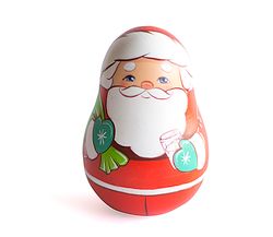 Santa Claus First Christmas Weeble wobbles 1st Xmas Roly poly doll Cute tumbling ding dong kids toy Milk for Santa decor