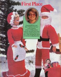 Santa & Mrs.Claus Outfits Barbie & Ken Christmas Vintage Crochet Pattern PDF 127 Fashion Dolls size 11 1/2 inches