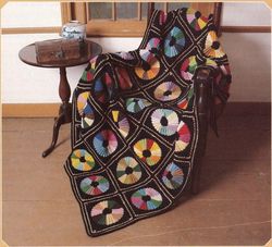 Afghan Color Wheels Vintage Crochet Pattern 88