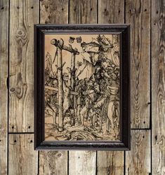Execution of Saint Simon. Brutal punishment artwork. Vintage style poster. Lucas Kranach the Elder print. 491.