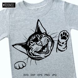 Funny Cat SVG Cricut, Peeking Cats clipart, Kitty, Cat Mom Shirt Design Vinyl Cameo Silhouette Papercut Cut Files