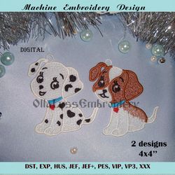 Free standing lace dogs 4x4 machine embroidery designs.