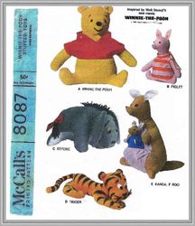 Digital - Vintage Sewing Pattern - Winnie Pooh and Friends - PDF