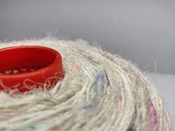 Recycled Sari Silk Yarn Prime - White Patches - Sari Silk Yarn - Recycled Sari Yarn