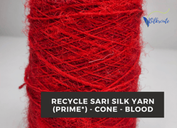 Recycled Sari Silk Yarn Prime - Blood - Sari Silk Yarn - recycled Sari Yarn - Recycled Silk Yarn - Premium Yarn