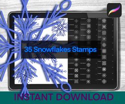 Snowflake Stamp Brushes procreate