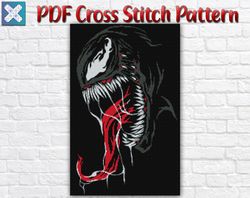 Venom Cross Stitch Pattern / Marvel Cross Stitch Pattern / Avengers Cross Stitch Pattern / Tom Hardy Cross Stitch Chart