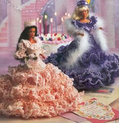 digital | crochet patterns for vintage barbie dresses | birthday | knitted dresses for dolls 11-1/2 | pdf template