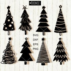 Merry Christmas Trees SVG, Christmas SVG, Rustic boho Christmas Tree Svg, Xmas Trees, Primitive Christmas Tree clipart