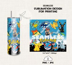 TUMBLER Pokemon tumbler png sublimate designs STRAIGHT 20 oz - 31_4