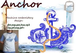 Anchor redwork Machine Embroidery Design