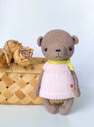 Crochet bear, crochet teddy bear girl, crochet toy