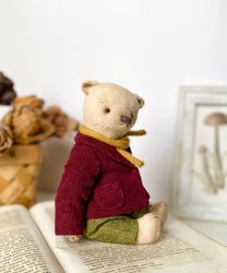Cute teddy bear, dressed bear, miniature bear