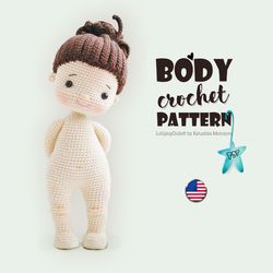 crochet doll base pattern english, karina the doll, amigurumi pattern, basic doll, tutorial body doll