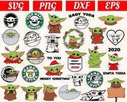 Big SVG Bundle, Digital Download, Baby Yoda Christmas, Baby Yoda Christmas svg, Baby Yoda Christmas clipart