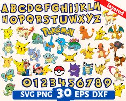 Pokemon Alphabet svg, Pokemon svg, Pokemon clipart, Pokemon cricut, Pokemon cut, Pokemon png