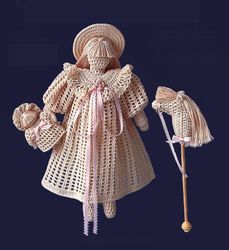 Victorian School Girl Vintage Crochet Pattern PDF 58 Dolls crochet