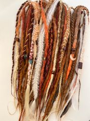 Viking locks, Ginger full set dreads, Copper dreadlocks, set 55 DE dreads