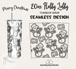 TUMBLER 20 Oz HOBBY LOBBY Tumbler Wrap / SNOWMAN Burst tumbler template / Seamless design - HL-11