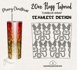 TUMBLER 20 Oz HOGG Tatered Tumbler Wrap / Rudolph Christmas Burst tumbler template / Seamless design - HT-12
