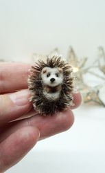 Tiny needle felted hedgehog