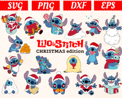 Big SVG Bundle, Digital Download, Lilo and Stitch Christmas svg, Lilo and Stitch svg, Lilo and Stitch Christmas clipart