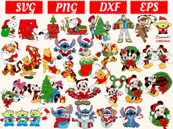 Big SVG Bundle, Digital Download, Mickey Mouse Christmas svg, Lilo and Stitch svg, Toy Story Christmas svg, Snoopy svg