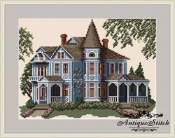 140 Morton Home Victorian House Vintage Cross Stitch Pattern PDF Victorians Across America Compatible Pattern Keeper