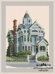 157 Haas-Lilienthal Home Vintage Cross Stitch Pattern PDF Victorian House America Compatible Pattern Keeper