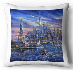 Digital - Cross Stitch Pattern Pillow - Statue of Liberty - New York