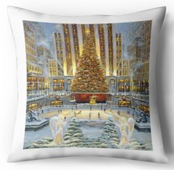 Digital - Cross Stitch Pattern Pillow - Rockefeller Center Christmas Tree - New York