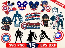 Digital Download, Captain America svg, Captain America clipart, Captain America cricut, Captain America