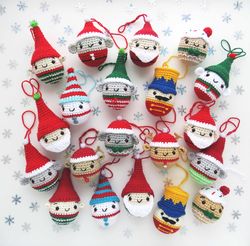 Crochet Pattern set 12 in 1 Christmas Toys Ornaments Amigurumi Santa Claus and Best Friends. PDF Instant Download.