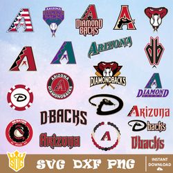 Arizona Diamondbacks SVG, MLB Team SVG, MLB SVG, Baseball Team Svg, Clipart, Cricut, Silhouette, Digital Download