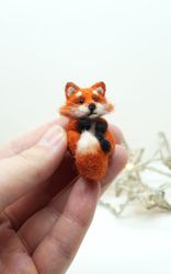 Miniature needle felted fox