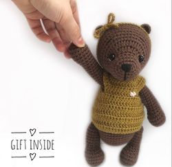 teddy bear with clothes | crochet teddy bear | cute crochet toy | toddler gift | baby shower gift | doll with clothes