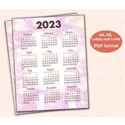 Printable Calendar, Printable Calendar 2023, Printable Planner, 7