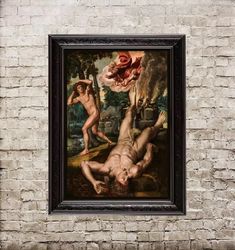 Killing of Abel. The first murder in history. Renaissance home decor. Dark gloomy art print. 624.