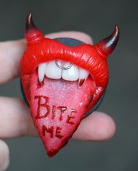 Phone grip Red vampire lips