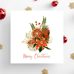 Merry Christmas card, holiday greetings, instant download