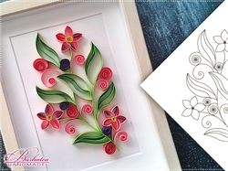 Quilling floral design templates, Paper quilling flower patterns, Contour quilling, floral pattern, Papercraft