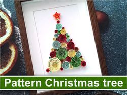 Quilling Pattern Christmas tree, Template Christmas tree, Quilling Pattern Winter