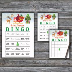 60 Rudolph Baby Shower Bingo Cards,Christmas Baby Shower Bingo Games,Printable Baby Shower Bingo Cards--252