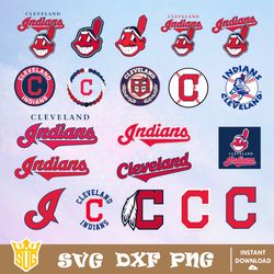 Cleveland Indians SVG, MLB Team SVG, MLB SVG, Baseball Team Svg, Clipart, Cricut, Silhouette, Digital Download