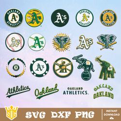 Oakland Athletics SVG, MLB Team SVG, MLB SVG, Baseball Team Svg, Clipart, Cricut, Silhouette, Digital Download