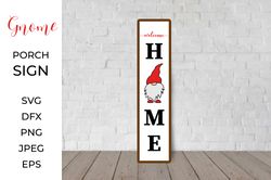 Gnome Porch Sign. Welcome home. Christmas Front Sign