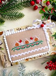CHRISTMAS CARDINAL  SHELF cross stitch pattern PDF by CrossStitchingForFun Instant download Christmas cross stitch chart