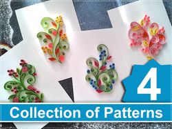 Quilling collection of floral patterns, floral design templates, Paper quilling art, Flower template, Quilling Design