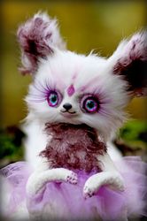 Fantasy fox kitsune Elnaza fantasy creature toy, elf, creation doll, animal doll, fantasy beast, furry art, furry doll,